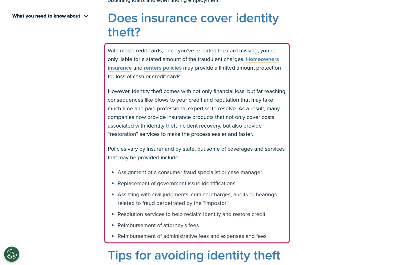 Insurance Information Institute page explaining that homeowners and renters policies give limited protection and listing restoration services